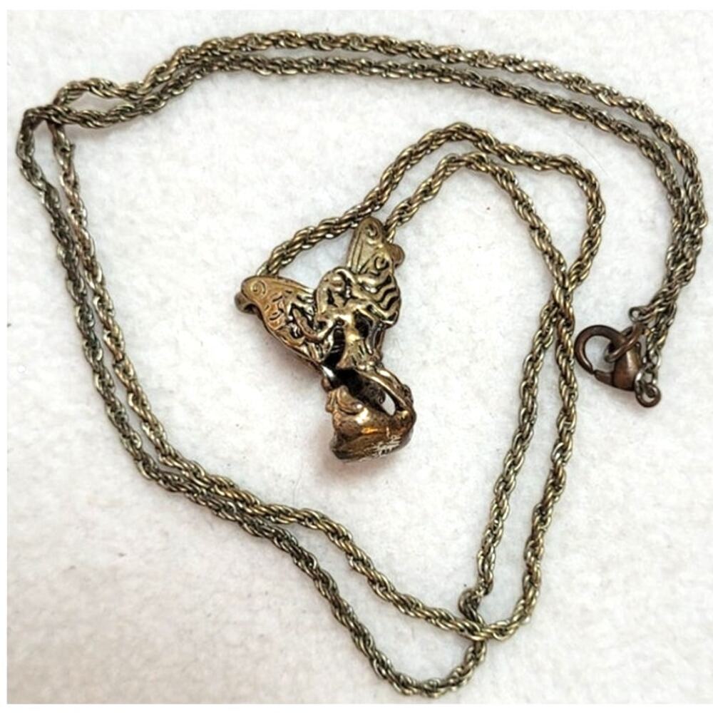 Fairy Dust Vintage Ornate Vial Holder Necklace Pendant Mixed Metal Fairycore